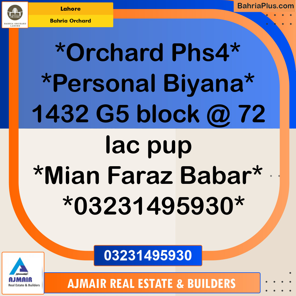 Residential Plot for Sale in Bahria Orchard, Lahore - (BP-202038)