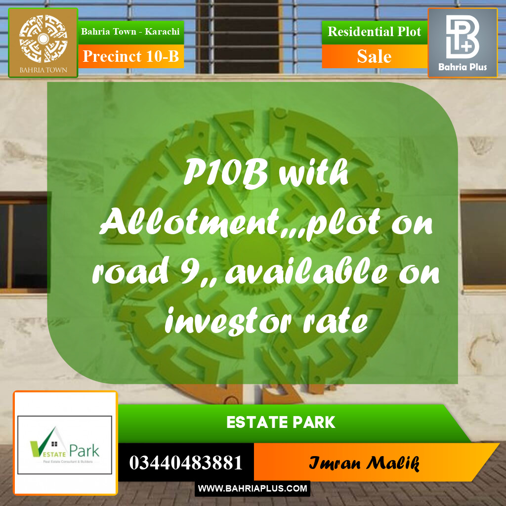 Residential Plot for Sale in Precinct 10-B -  Bahria Town, Karachi - (BP-202060)