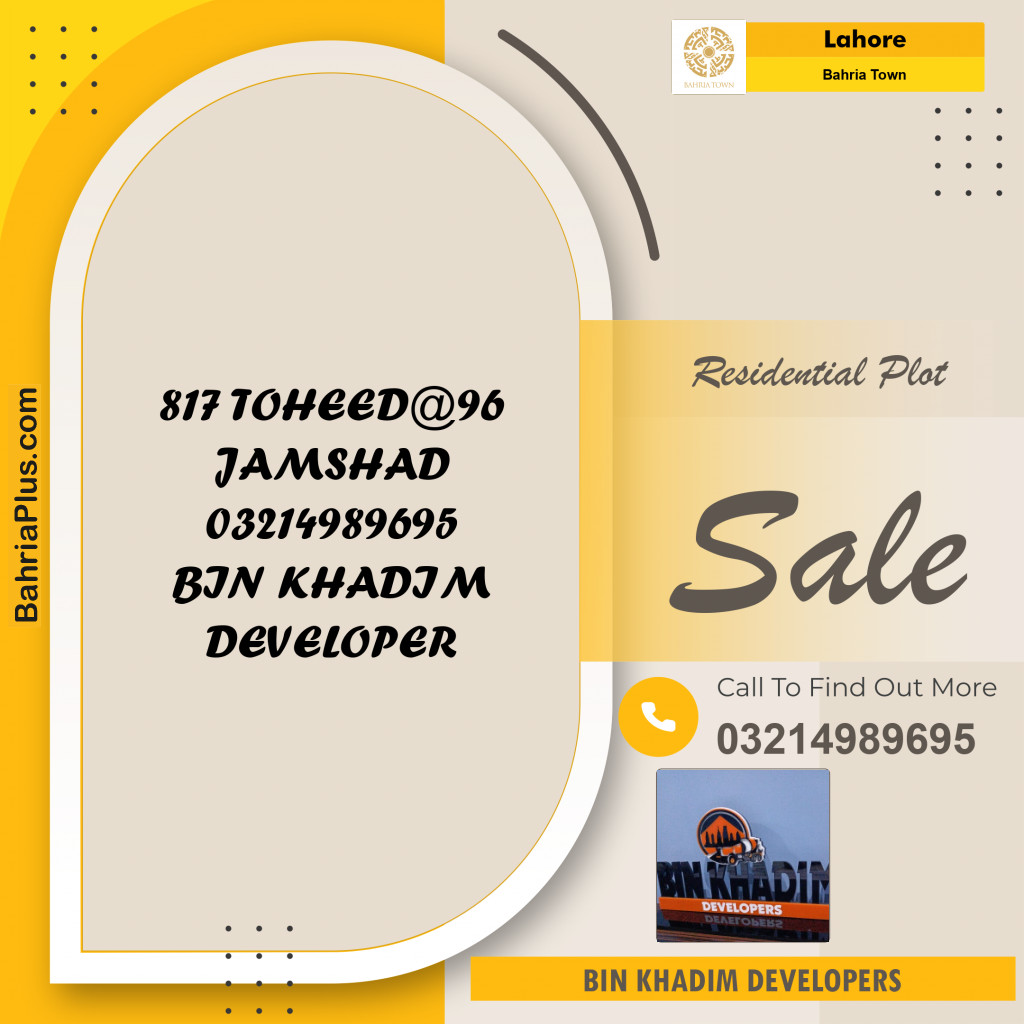 Residential Plot for Sale in Bahria Town, Lahore - (BP-202119)