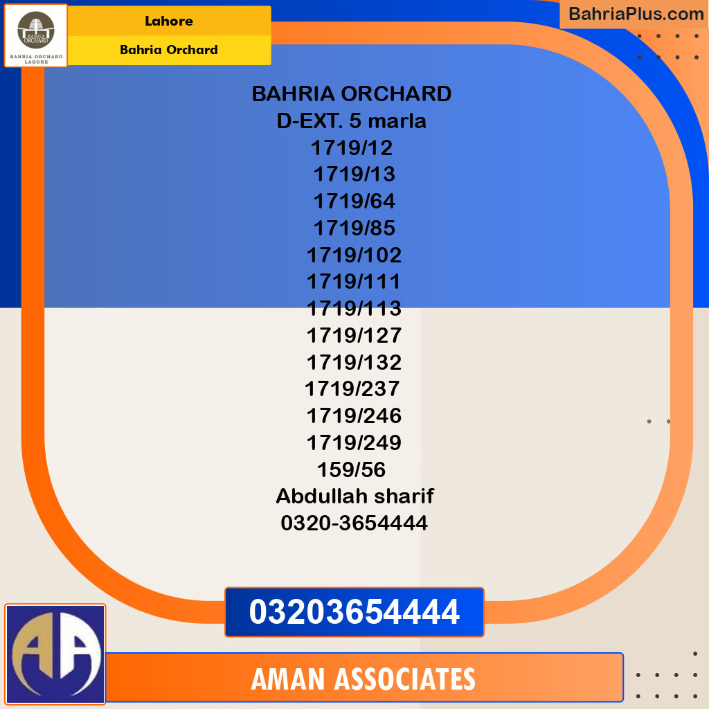 Residential Plot for Sale in Bahria Orchard, Lahore - (BP-202128)