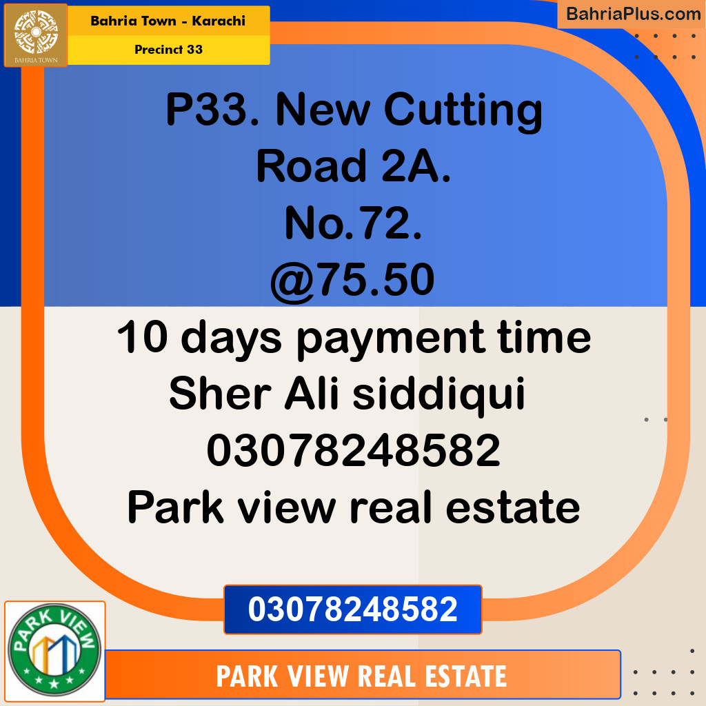 Residential Plot for Sale in Precinct 33 -  Bahria Town, Karachi - (BP-202141)