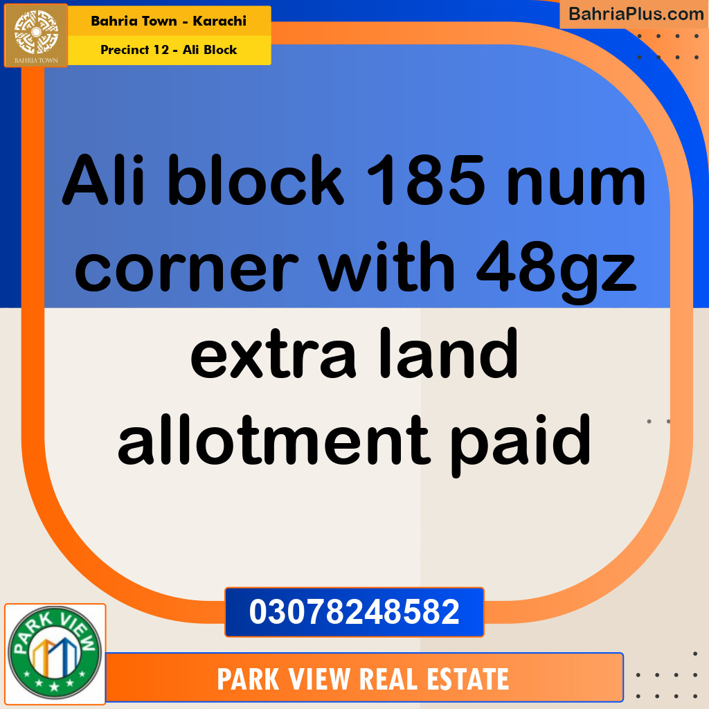 125 Sq. Yards Residential Plot for Sale in Precinct 12 - Ali Block - Bahria Town, Karachi - (BP-202146)