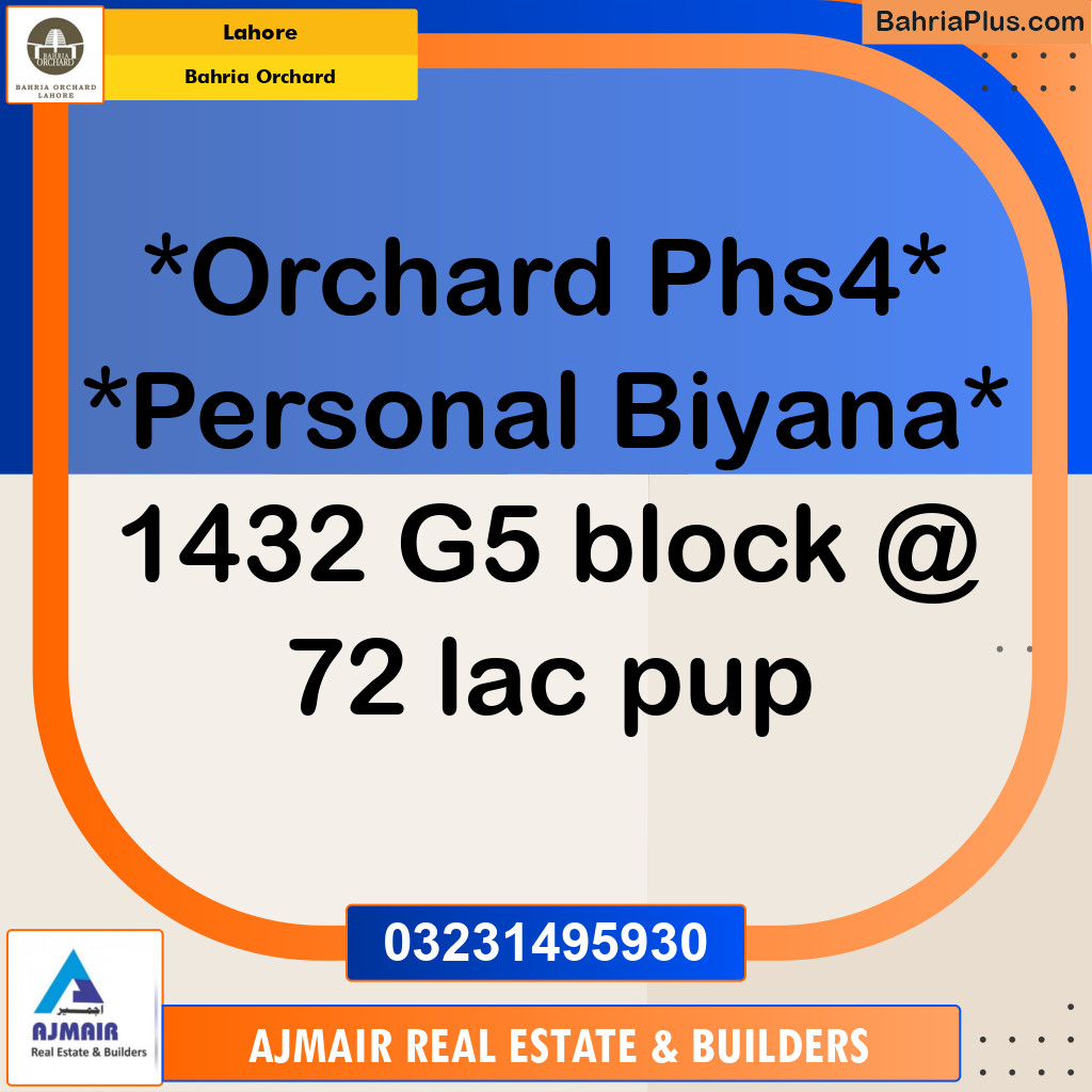 Residential Plot for Sale in Bahria Orchard, Lahore - (BP-202151)