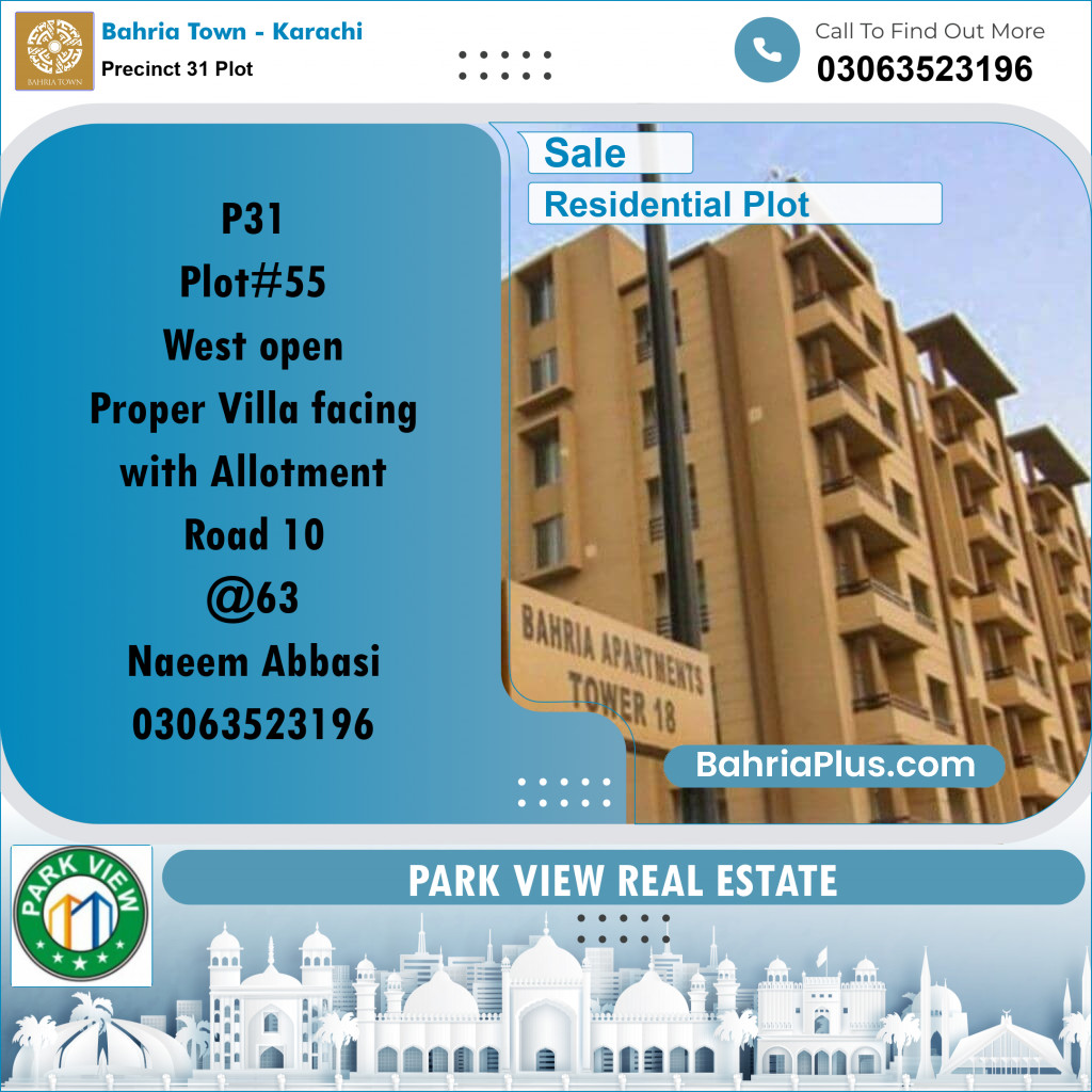 125 Sq. Yards Residential Plot for Sale in Precinct 31 Plot -  Bahria Town, Karachi - (BP-202176)