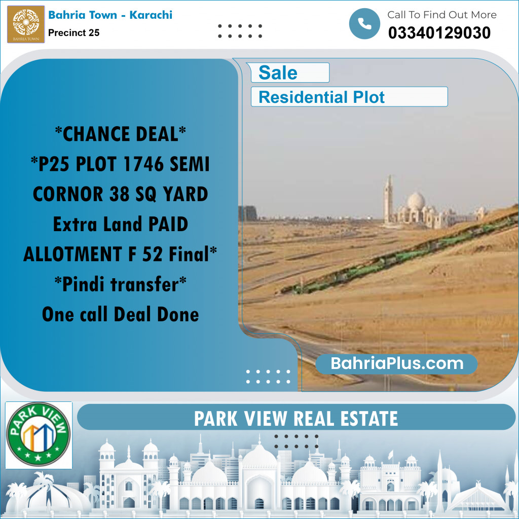 163 Sq. Yards Residential Plot for Sale in Precinct 25 -  Bahria Town, Karachi - (BP-202202)
