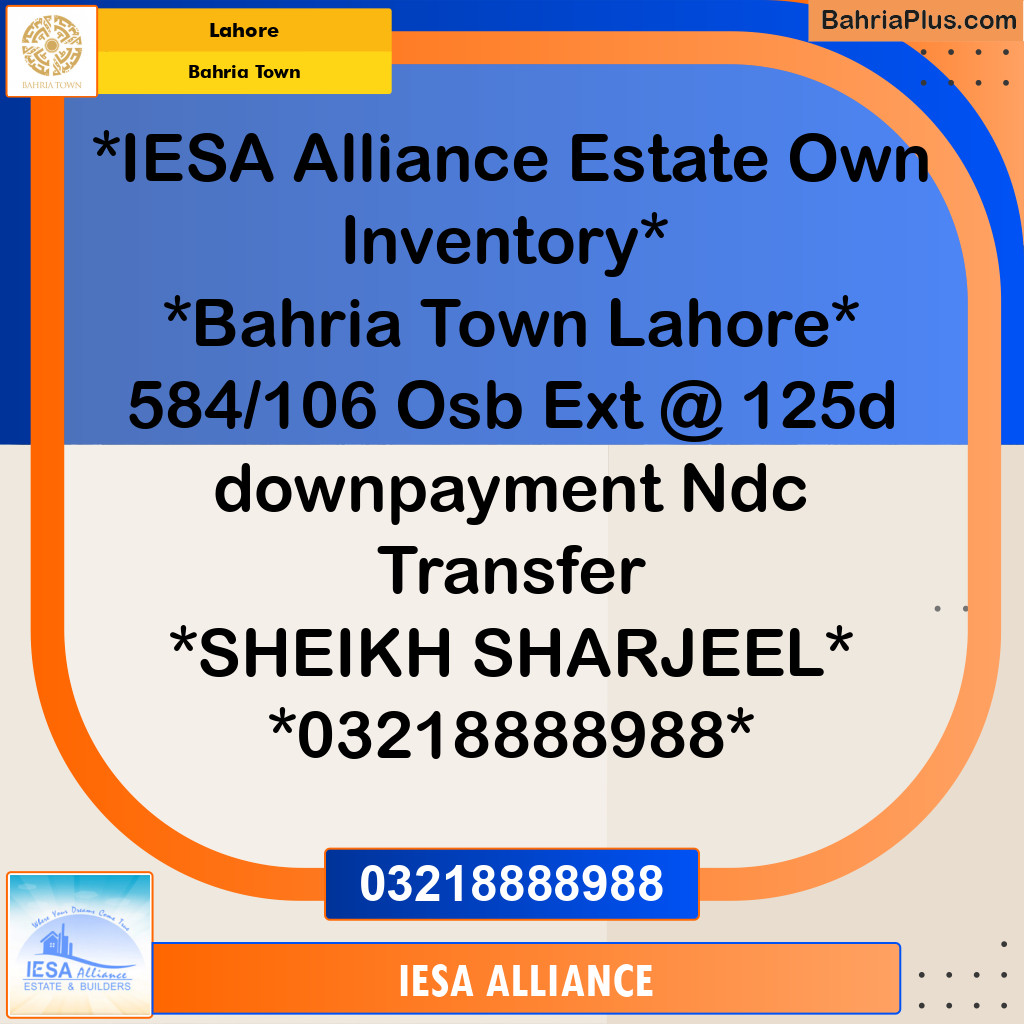 Residential Plot for Sale in Bahria Town, Lahore - (BP-202203)