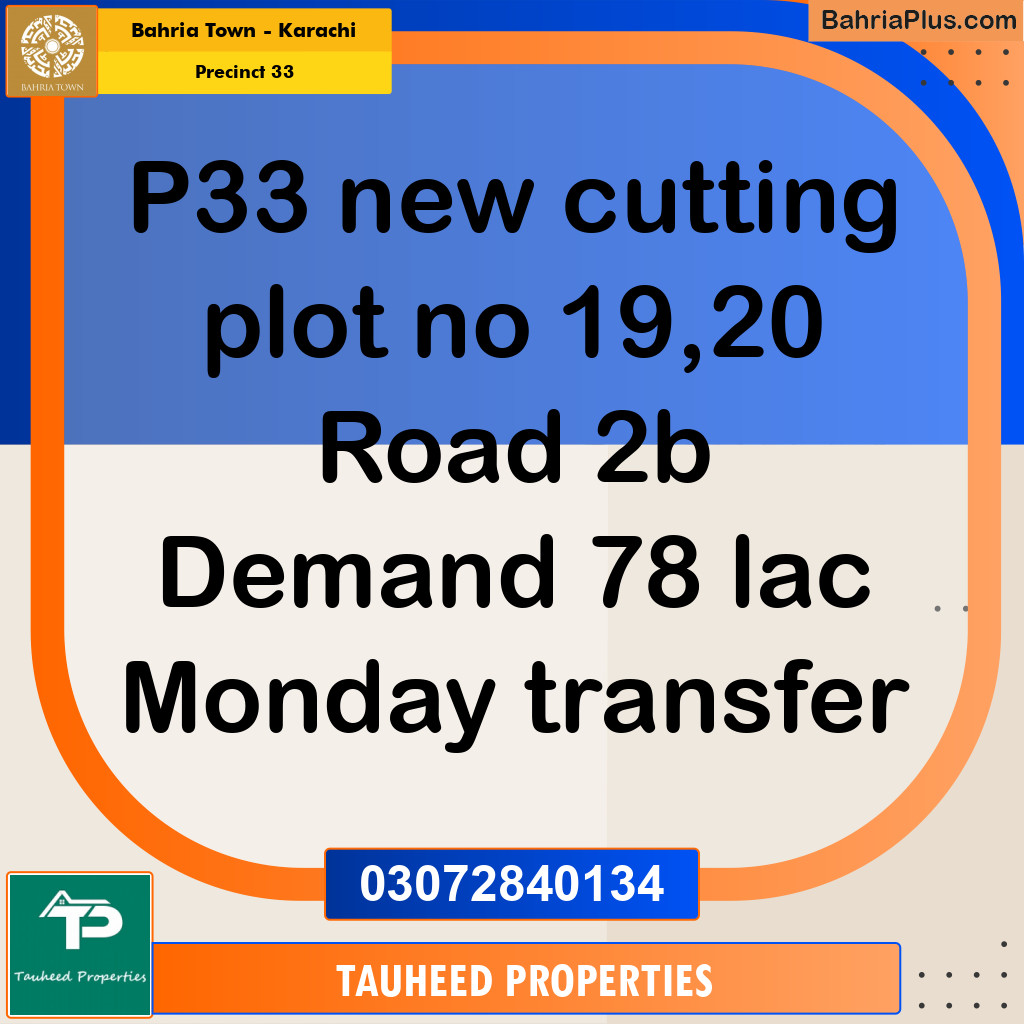 500 Sq. Yards Residential Plot for Sale in Precinct 33 -  Bahria Town, Karachi - (BP-202284)