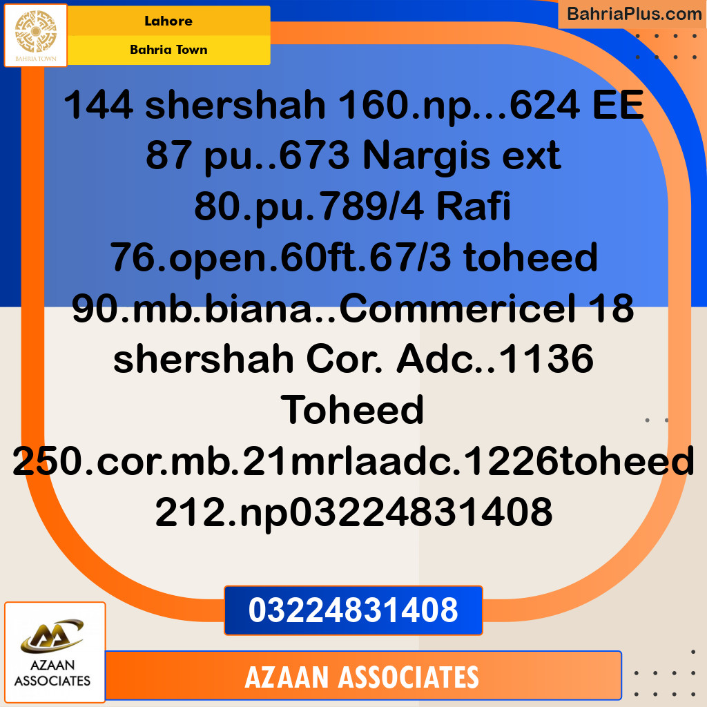 Residential Plot for Sale in Bahria Town, Lahore - (BP-202293)