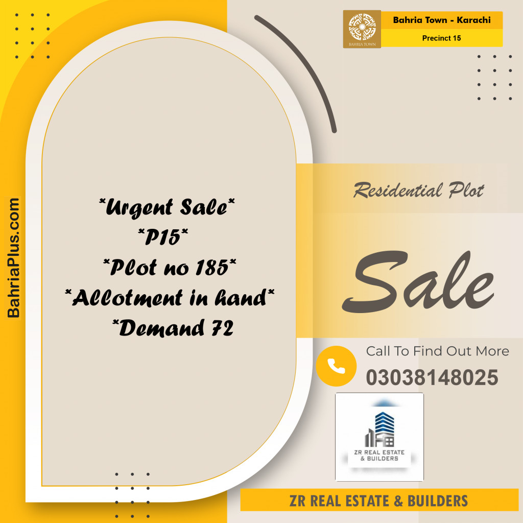 125 Sq. Yards Residential Plot for Sale in Precinct 15 -  Bahria Town, Karachi - (BP-202318)