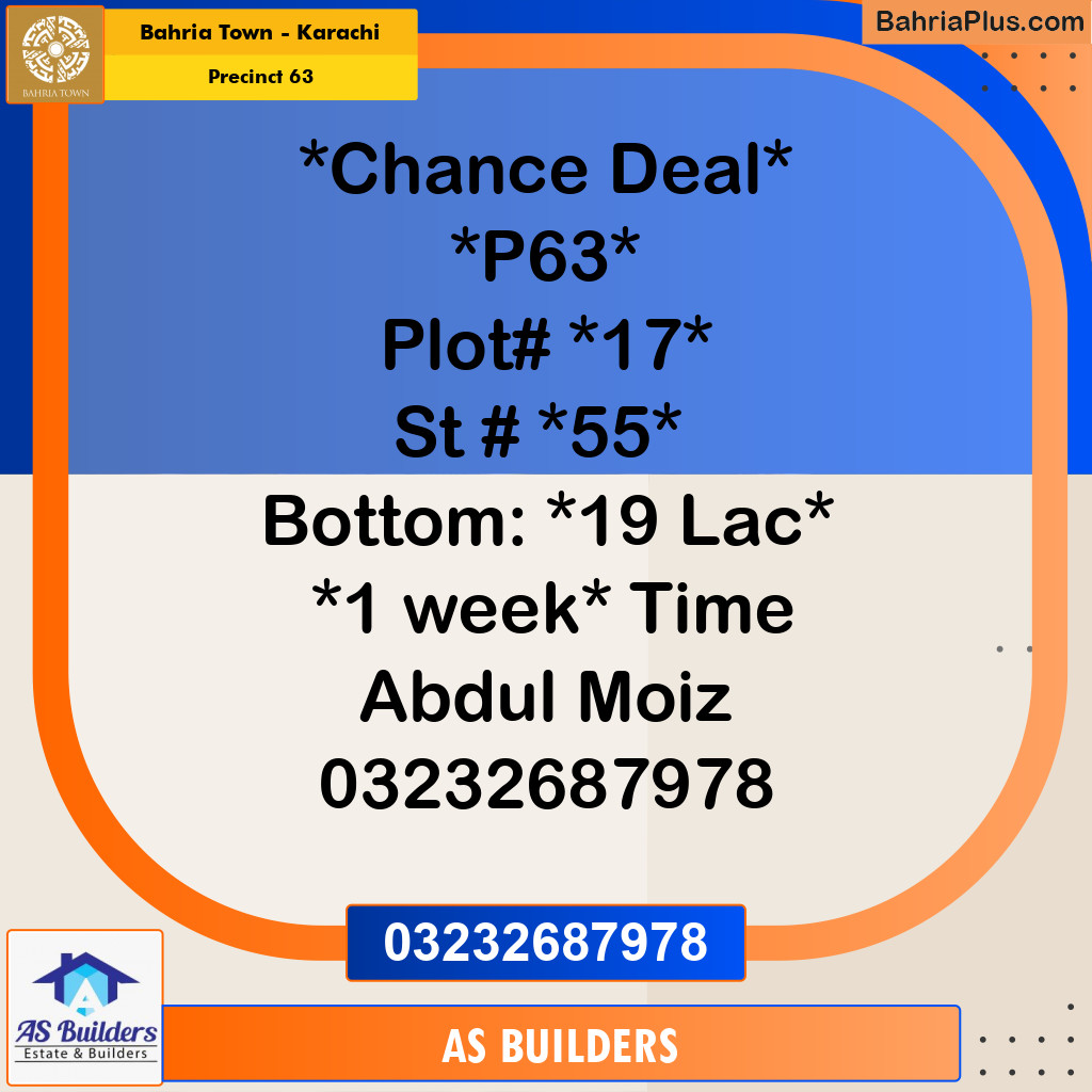 Residential Plot for Sale in Precinct 63 -  Bahria Town, Karachi - (BP-202330)