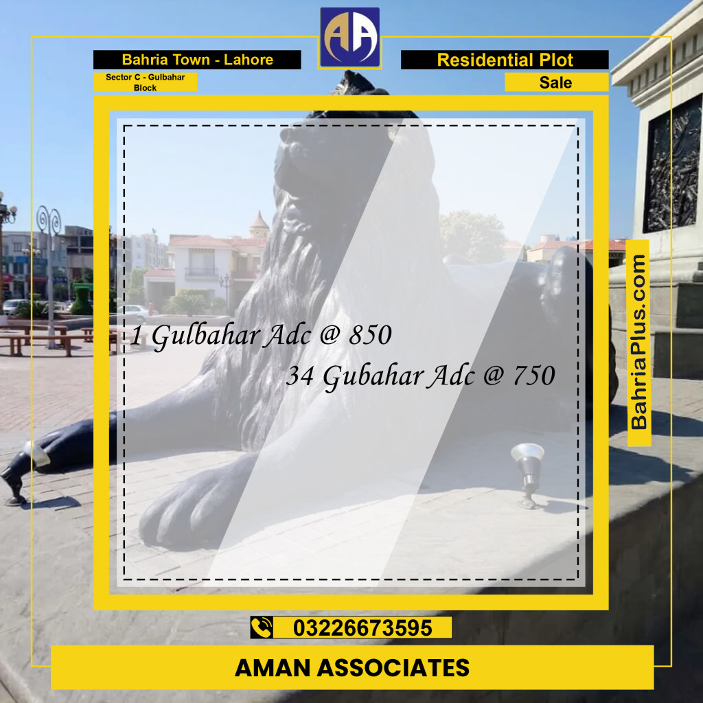 Residential Plot for Sale in Sector C - Gulbahar Block -  Bahria Town, Lahore - (BP-202363)