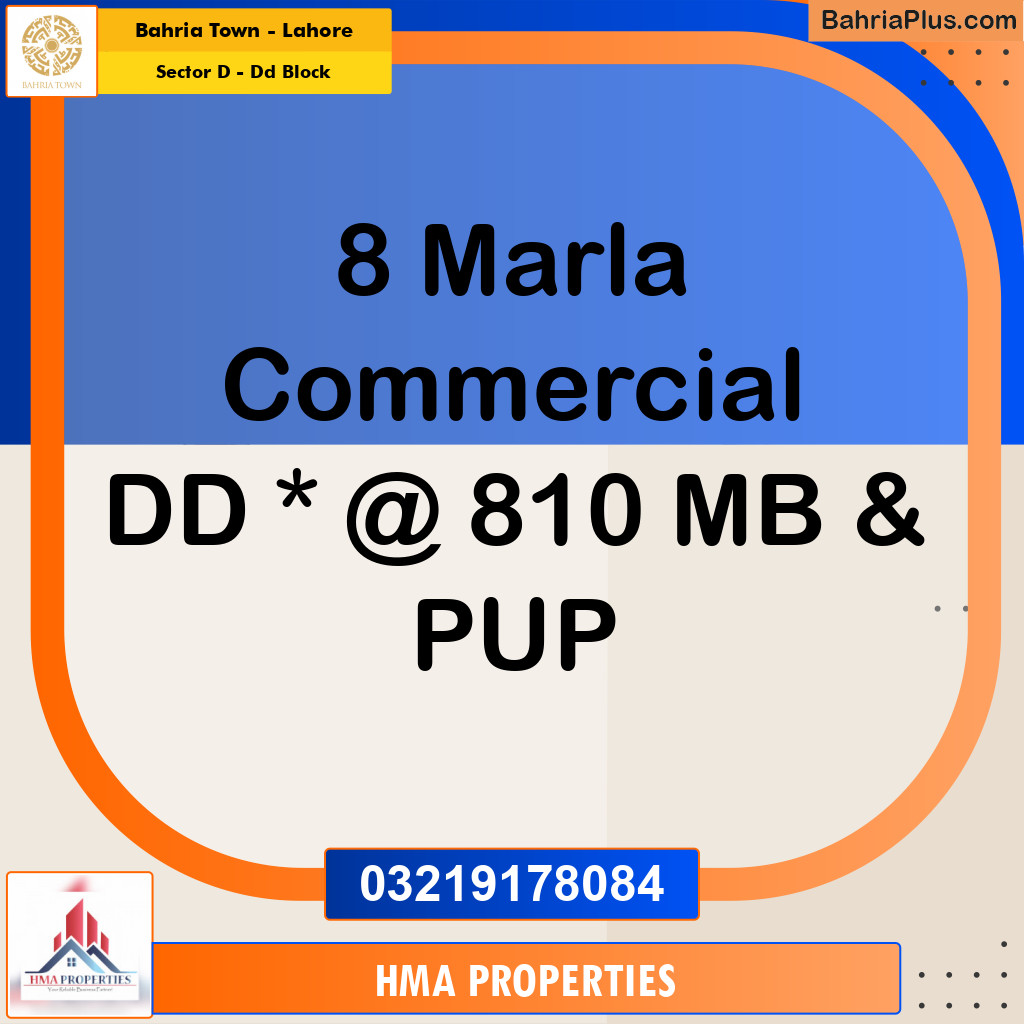 8 Marla Residential Plot for Sale in Sector D - DD Block -  Bahria Town, Lahore - (BP-202393)