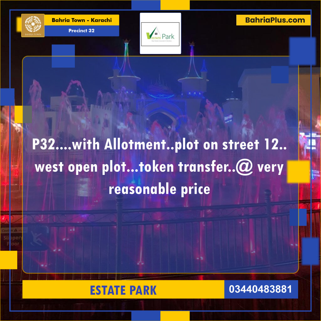 Residential Plot for Sale in Precinct 32 -  Bahria Town, Karachi - (BP-202454)