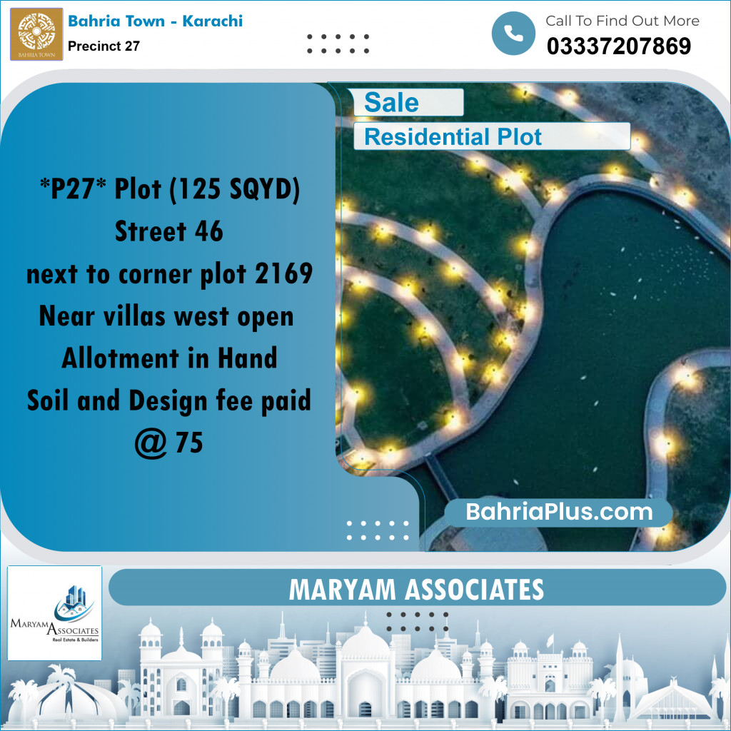 125 Sq. Yards Residential Plot for Sale in Precinct 27 -  Bahria Town, Karachi - (BP-202486)