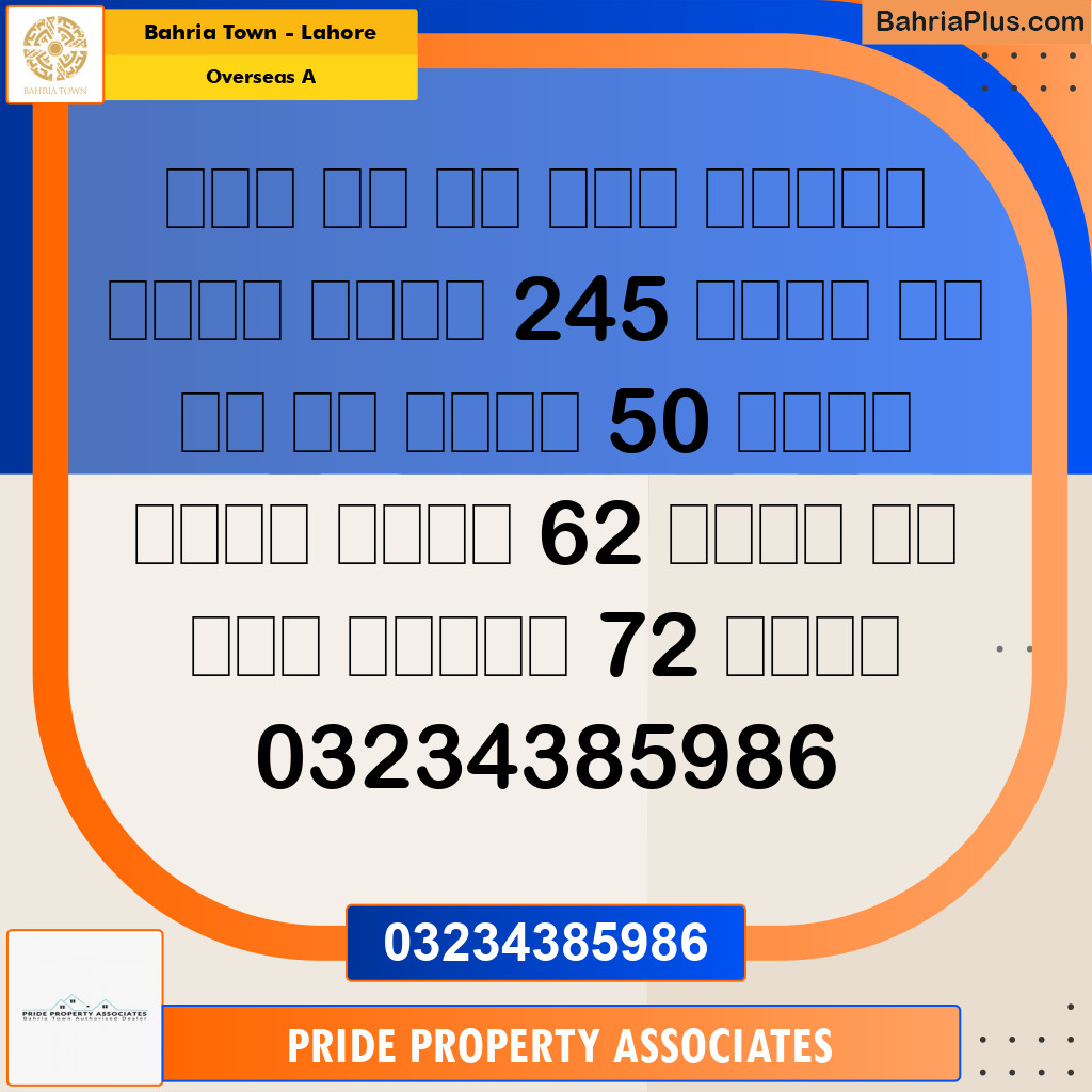 10 Marla Residential Plot for Sale in Overseas A -  Bahria Town, Lahore - (BP-202487)