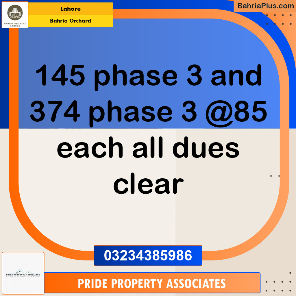 Residential Plot for Sale in Bahria Orchard, Lahore - (BP-202503)