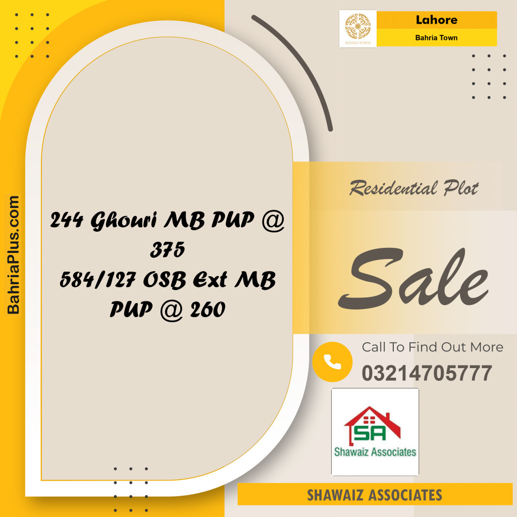 Residential Plot for Sale in Bahria Town, Lahore - (BP-202509)