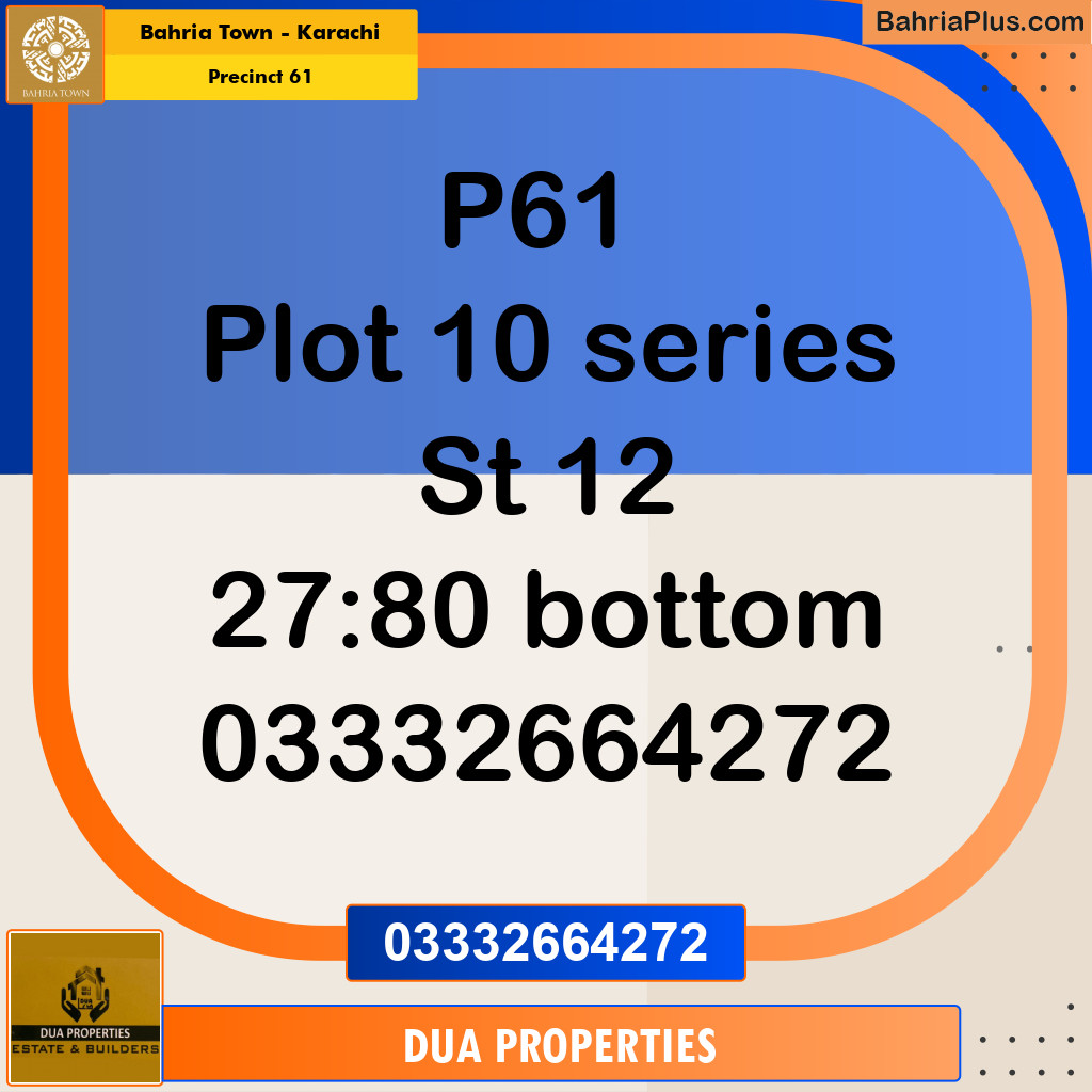 Residential Plot for Sale in Precinct 61 -  Bahria Town, Karachi - (BP-202512)