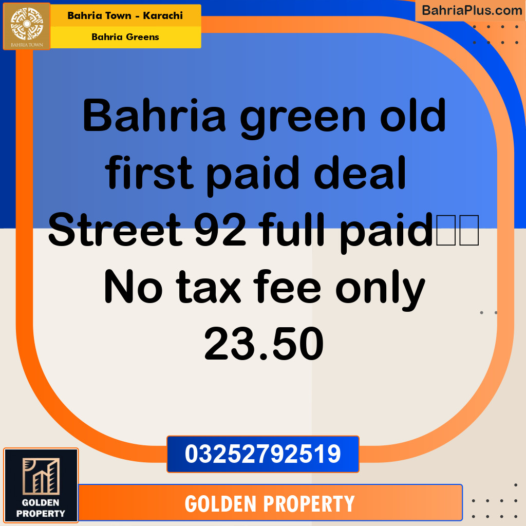 Residential Plot for Sale in Bahria Greens -  Bahria Town, Karachi - (BP-202520)