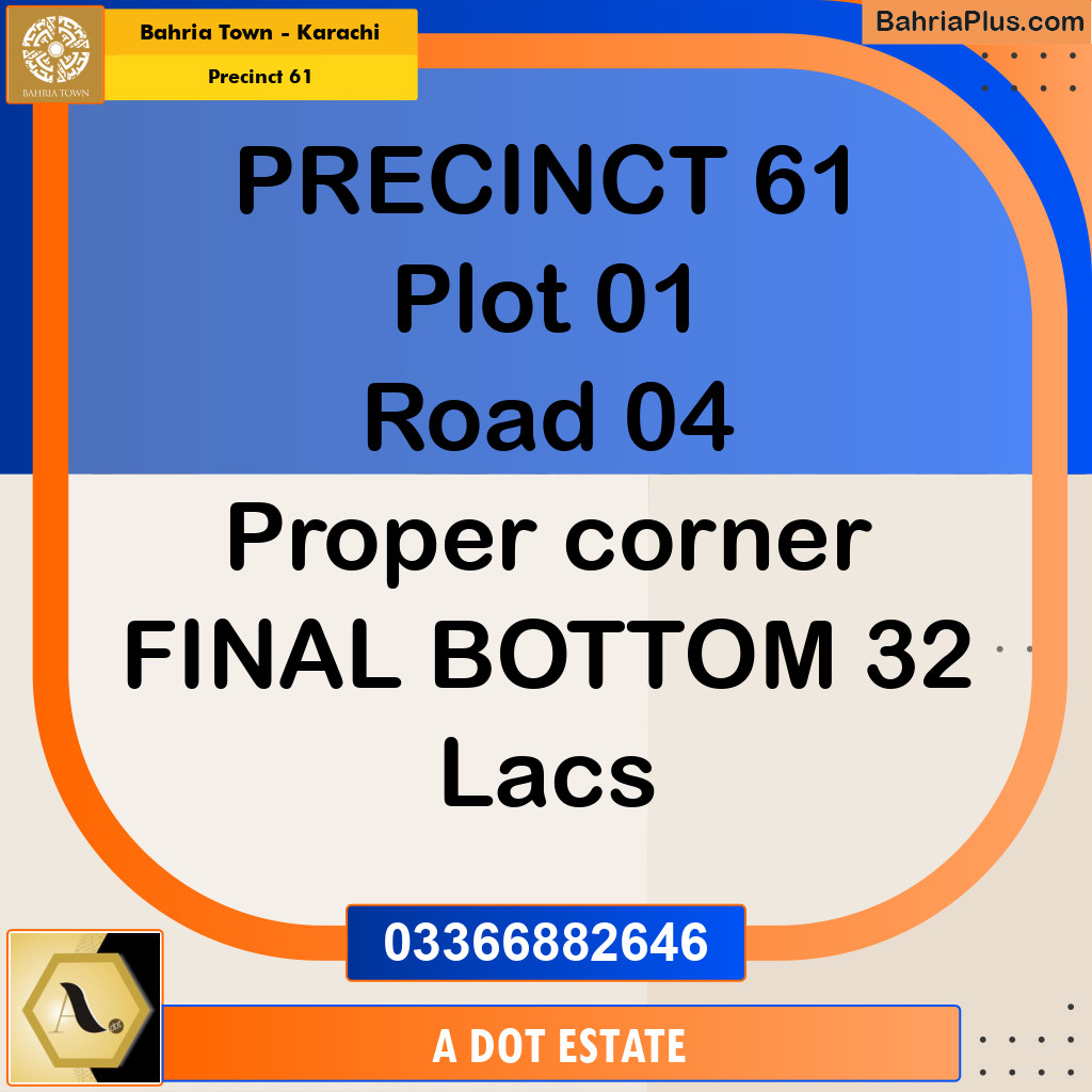 950 Sq. Ft. Residential Plot for Sale in Precinct 61 -  Bahria Town, Karachi - (BP-202530)