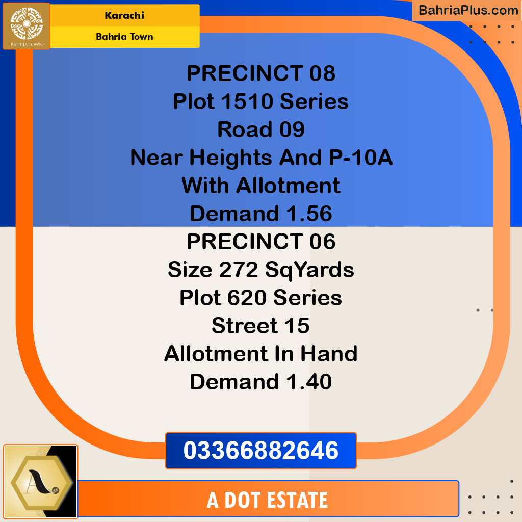 272 Sq. Yards Residential Plot for Sale in Bahria Town, Karachi - (BP-202548)