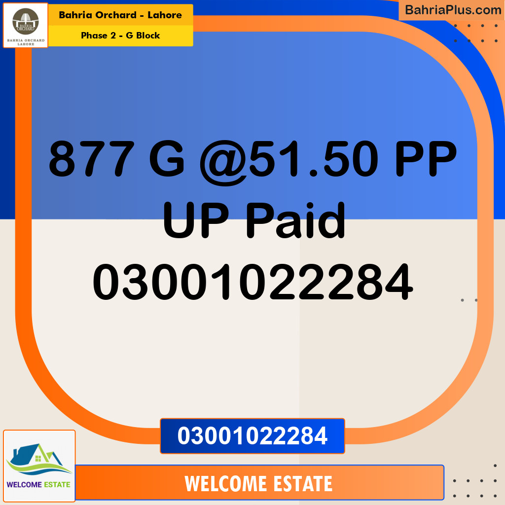 5 Marla Residential Plot for Sale in Phase 2 - G Block -  Bahria Orchard, Lahore - (BP-202566)