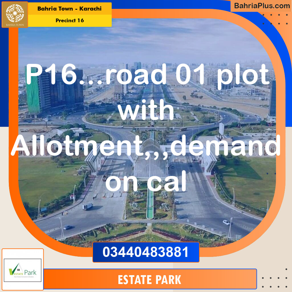 Residential Plot for Sale in Precinct 16 -  Bahria Town, Karachi - (BP-202674)