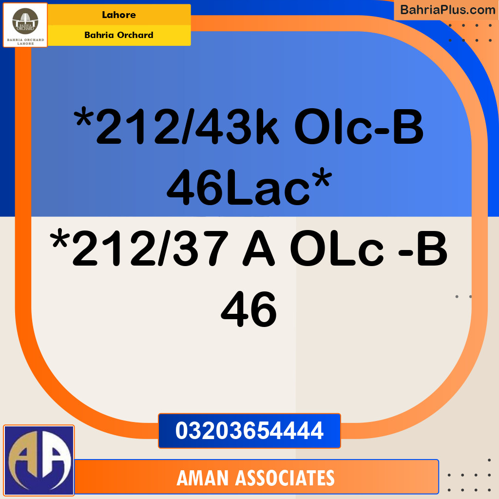 Residential Plot for Sale in Bahria Orchard, Lahore - (BP-202693)