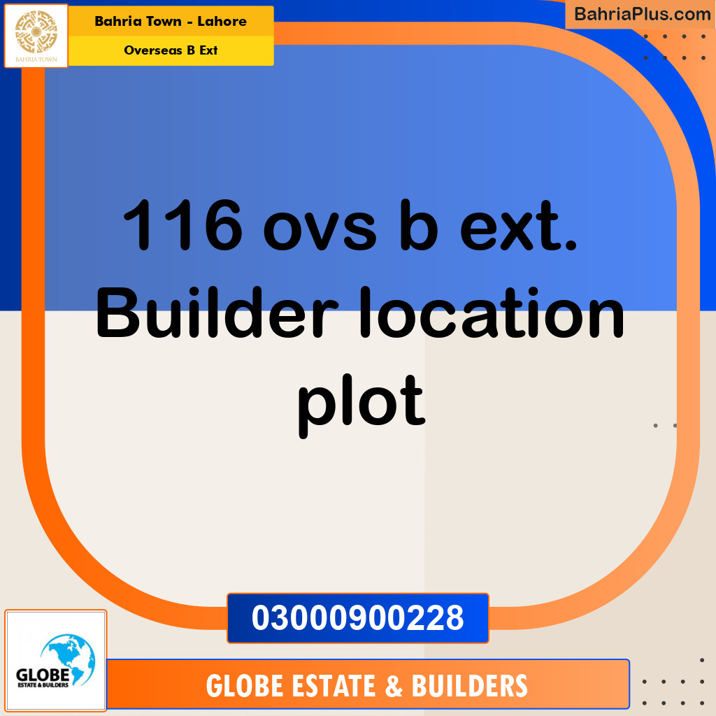 10 Marla Residential Plot for Sale in Overseas B Ext -  Bahria Town, Lahore - (BP-202717)