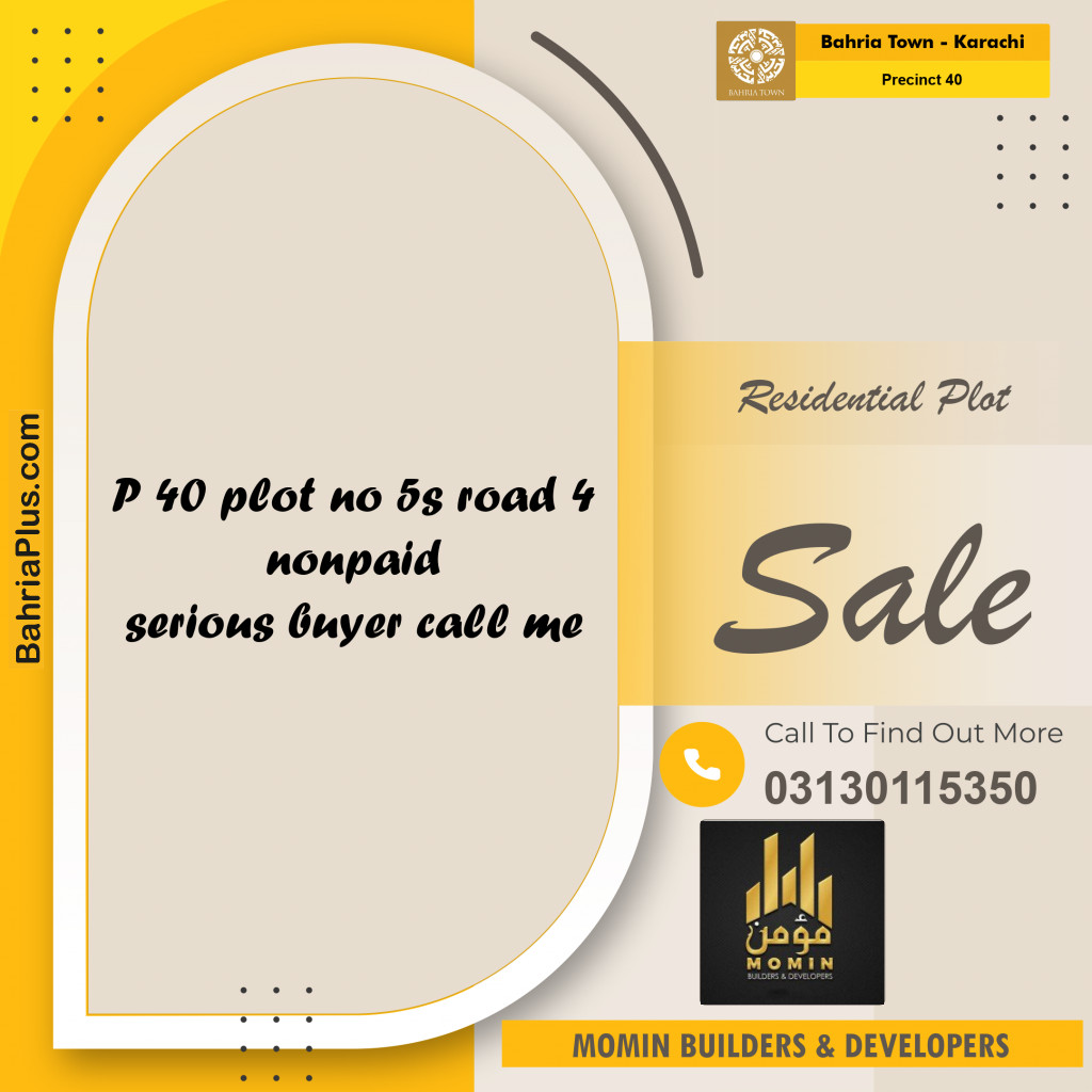 250 Sq. Yards Residential Plot for Sale in Precinct 40 -  Bahria Town, Karachi - (BP-202754)