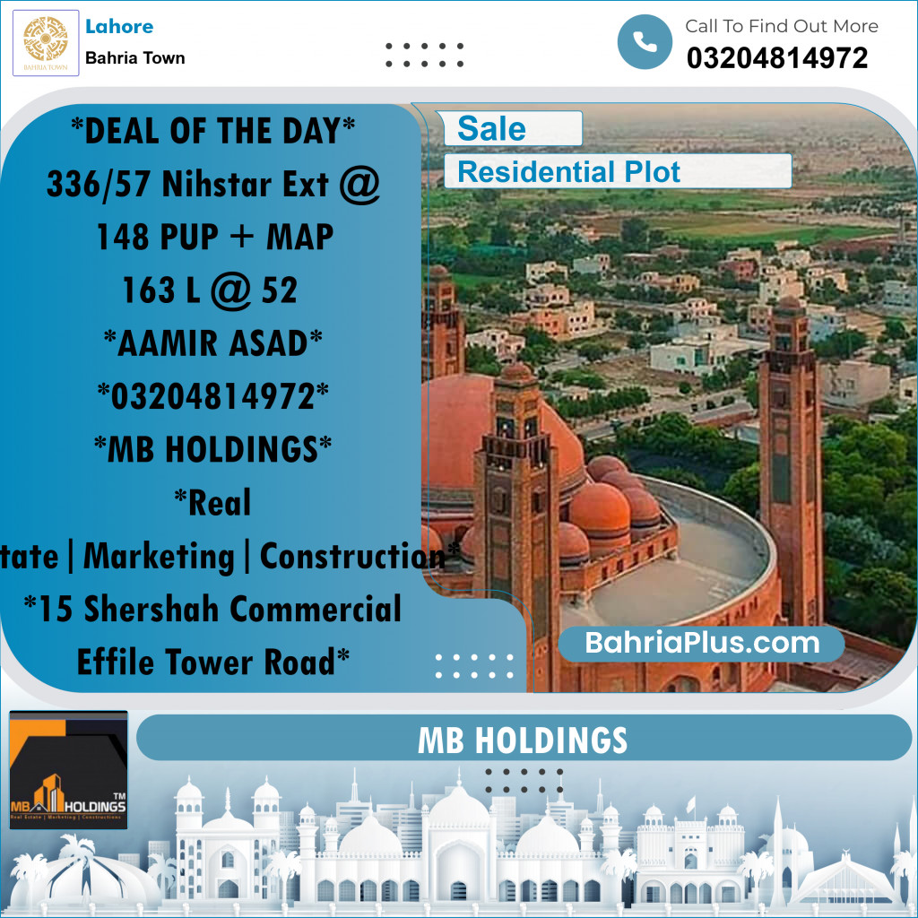Residential Plot for Sale in Bahria Town, Lahore - (BP-202755)