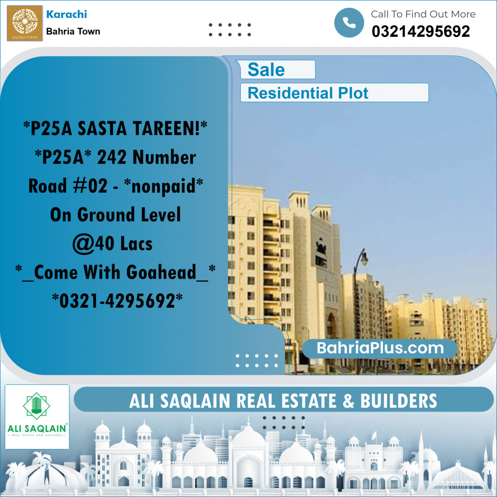 Residential Plot for Sale in Bahria Town, Karachi - (BP-202808)