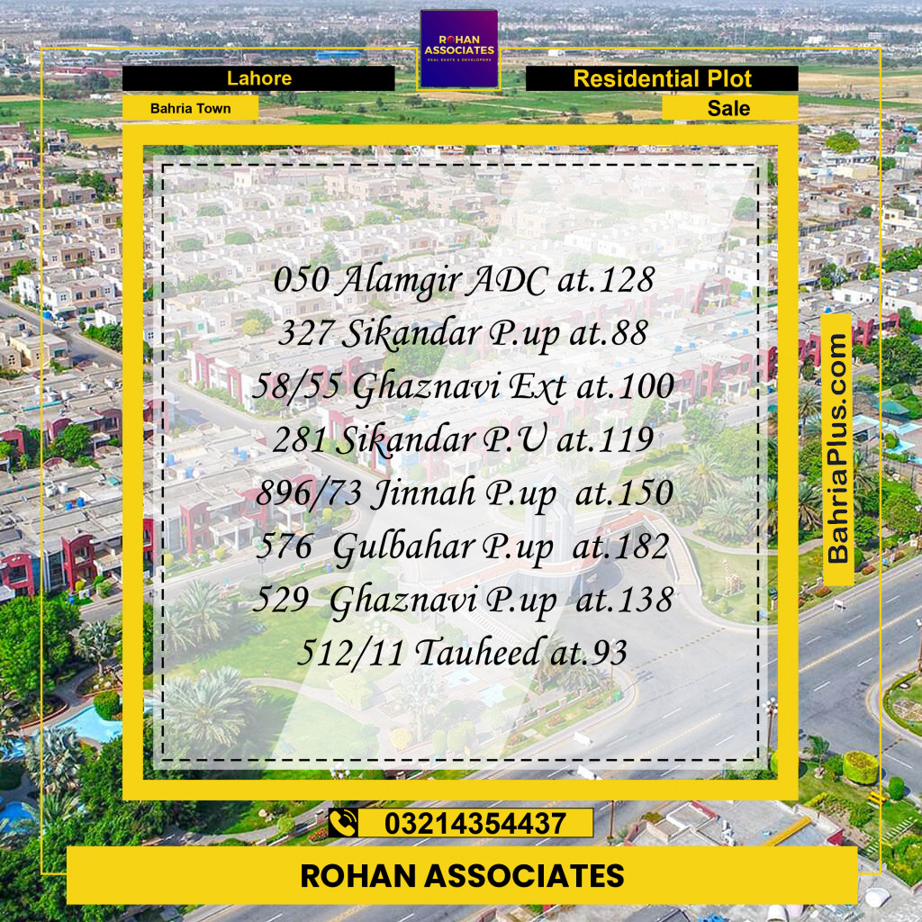 Residential Plot for Sale in Bahria Town, Lahore - (BP-202852)