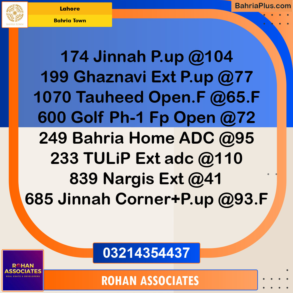 Residential Plot for Sale in Bahria Town, Lahore - (BP-202853)