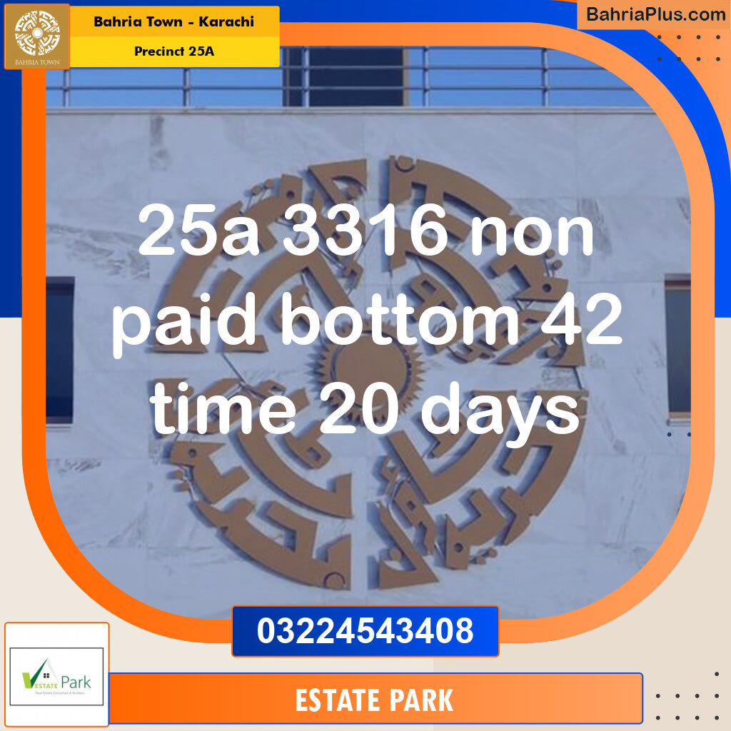 Residential Plot for Sale in Precinct 25A -  Bahria Town, Karachi - (BP-202863)