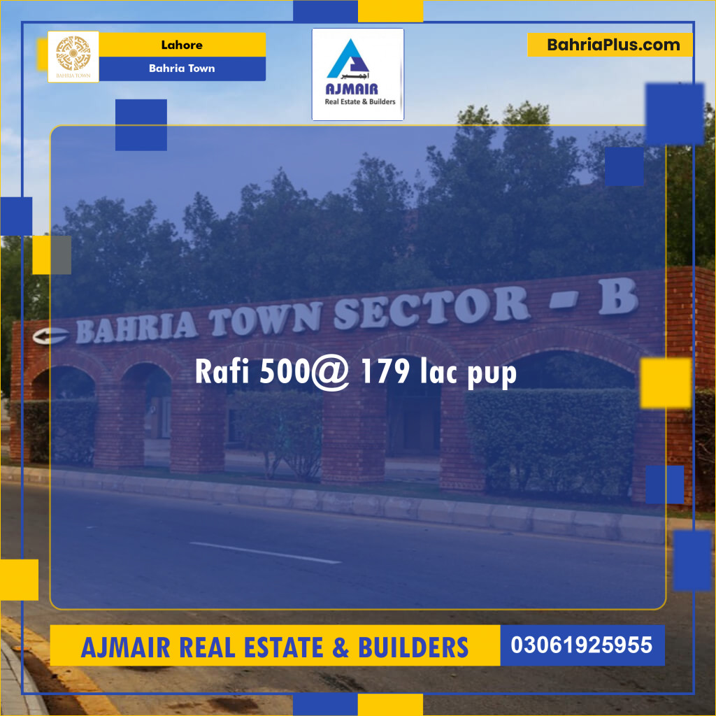 Residential Plot for Sale in Bahria Town, Lahore - (BP-202887)