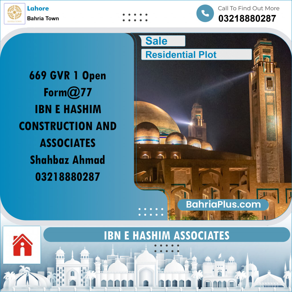 Residential Plot for Sale in Bahria Town, Lahore - (BP-202888)