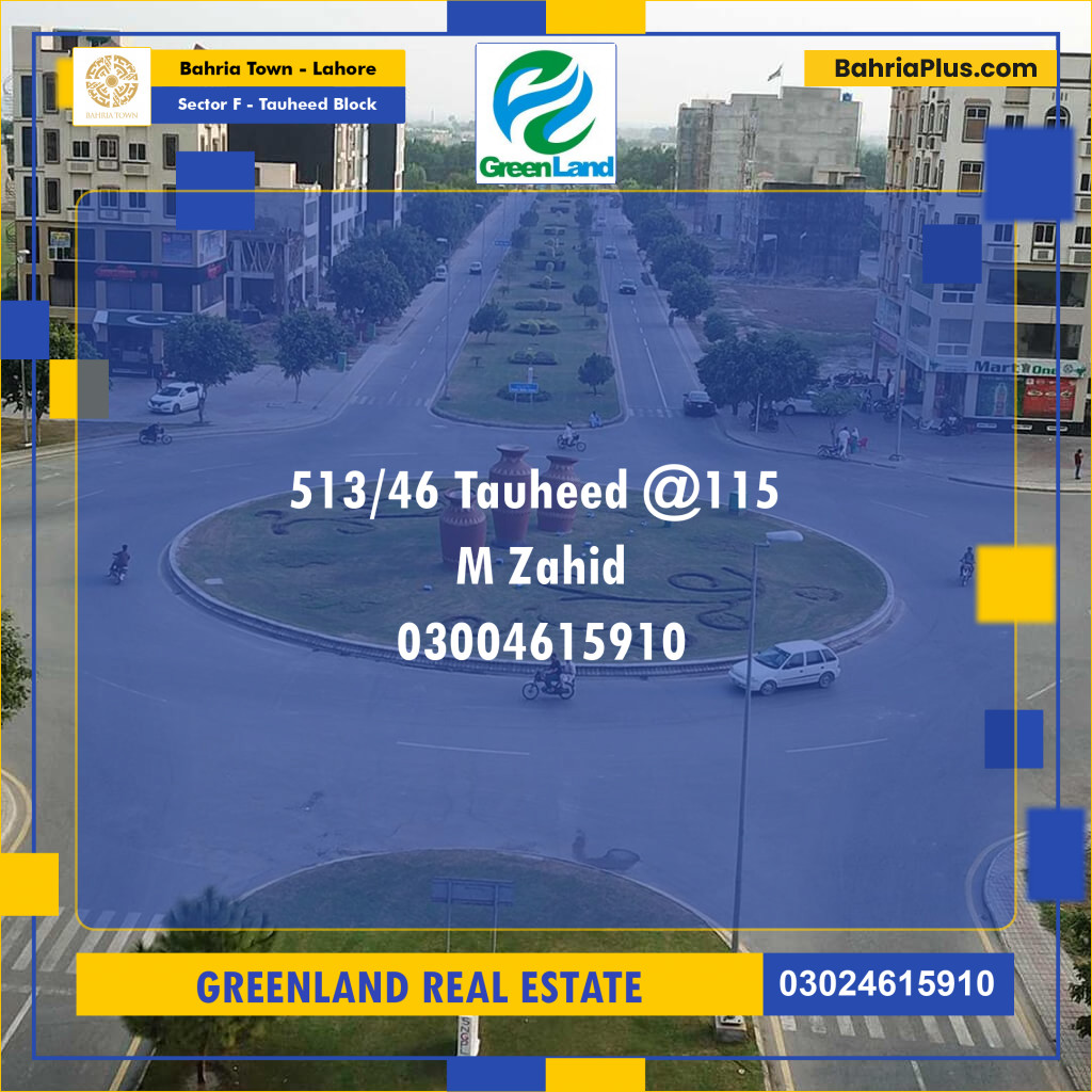 Residential Plot for Sale in Sector F - Tauheed Block -  Bahria Town, Lahore - (BP-202933)