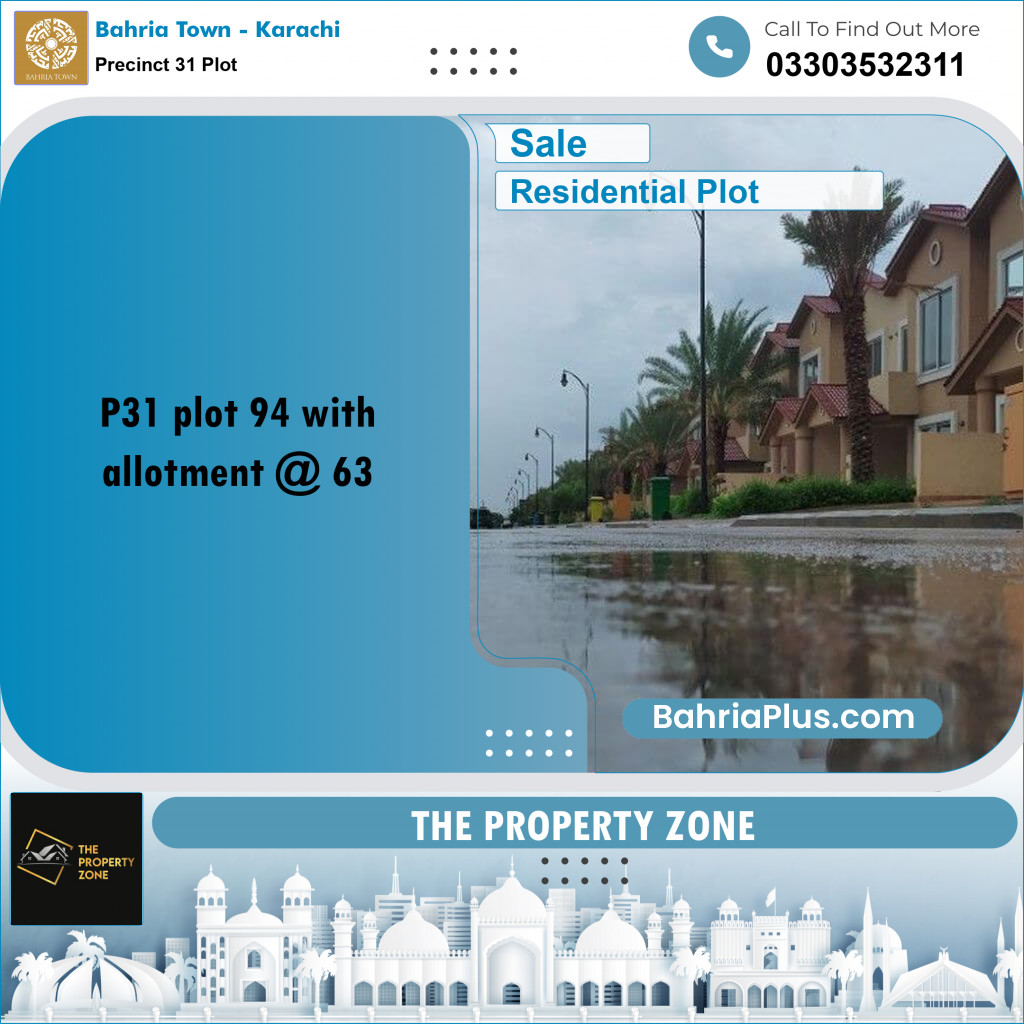 125 Sq. Yards Residential Plot for Sale in Precinct 31 Plot -  Bahria Town, Karachi - (BP-202940)