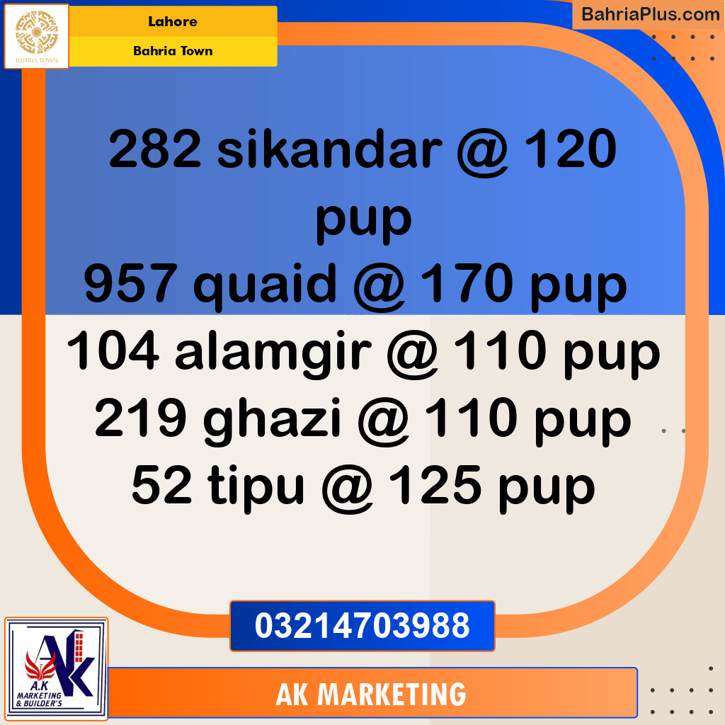 Residential Plot for Sale in Bahria Town, Lahore - (BP-202971)