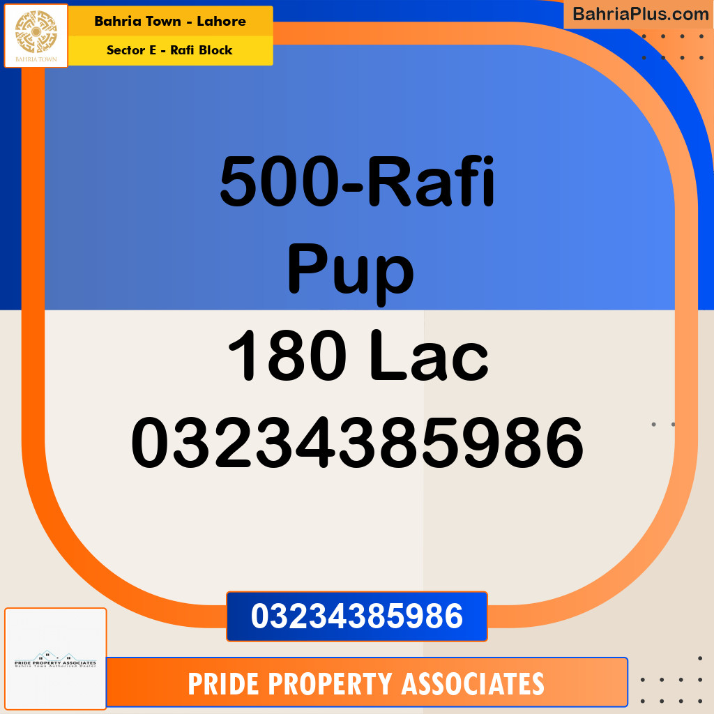 10 Marla Residential Plot for Sale in Sector E - Rafi Block - Bahria Town, Lahore - (BP-203001)
