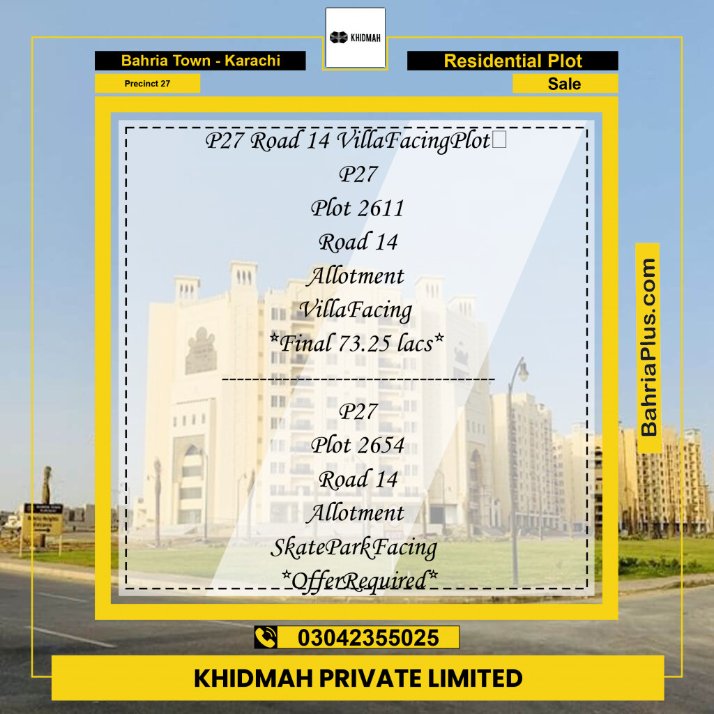 125 Sq. Yards Residential Plot for Sale in Precinct 27 -  Bahria Town, Karachi - (BP-203026)