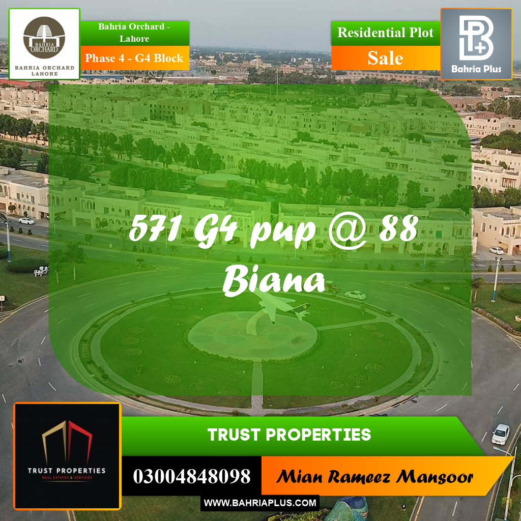 Residential Plot for Sale in Phase 4 - G4 Block -  Bahria Orchard, Lahore - (BP-203028)