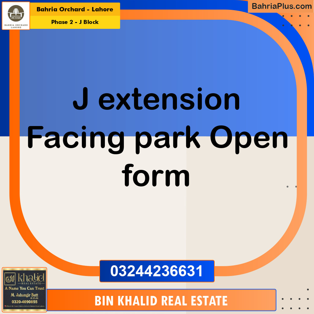 5 Marla Residential Plot for Sale in Phase 2 - J Block -  Bahria Orchard, Lahore - (BP-203038)