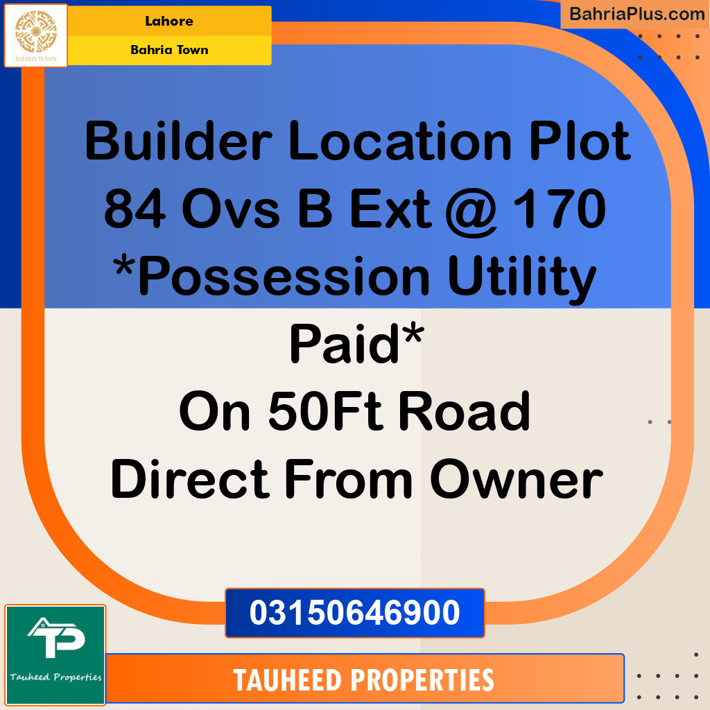 Residential Plot for Sale in Bahria Town, Lahore - (BP-203045)