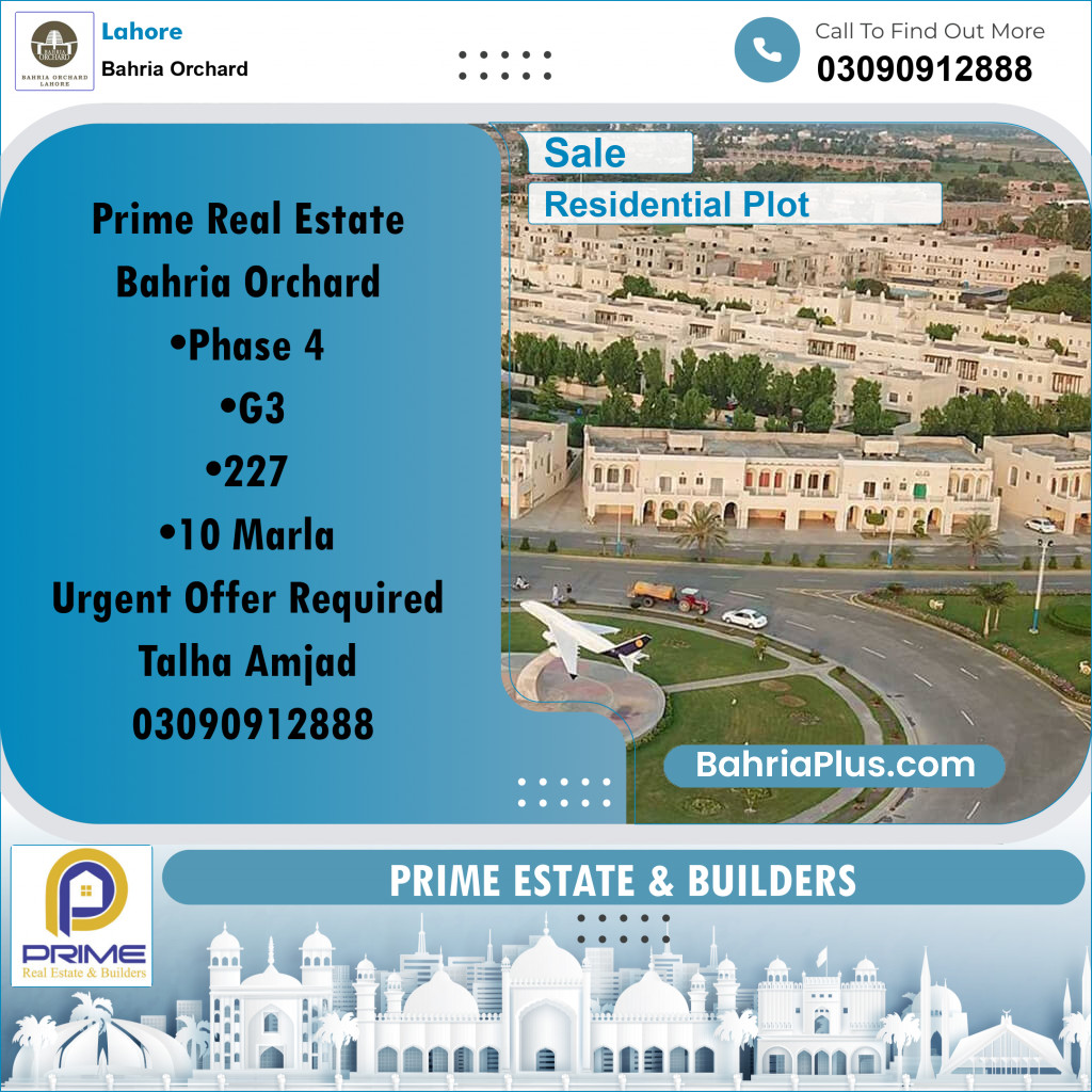Residential Plot for Sale in Bahria Orchard, Lahore - (BP-203068)