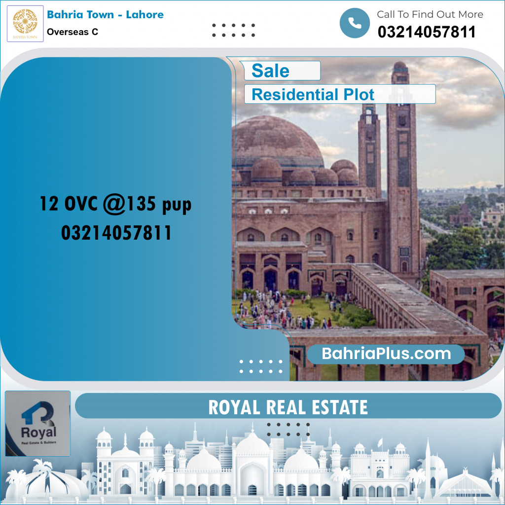 Residential Plot for Sale in Overseas C -  Bahria Town, Lahore - (BP-203117)