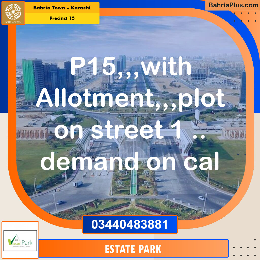 Residential Plot for Sale in Precinct 15 -  Bahria Town, Karachi - (BP-203154)