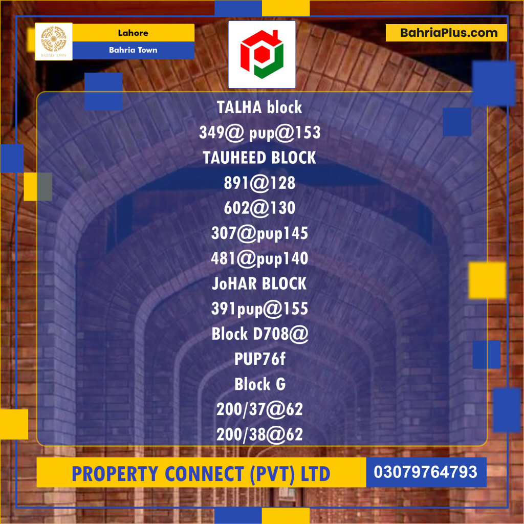 Residential Plot for Sale in Bahria Town, Lahore - (BP-203183)