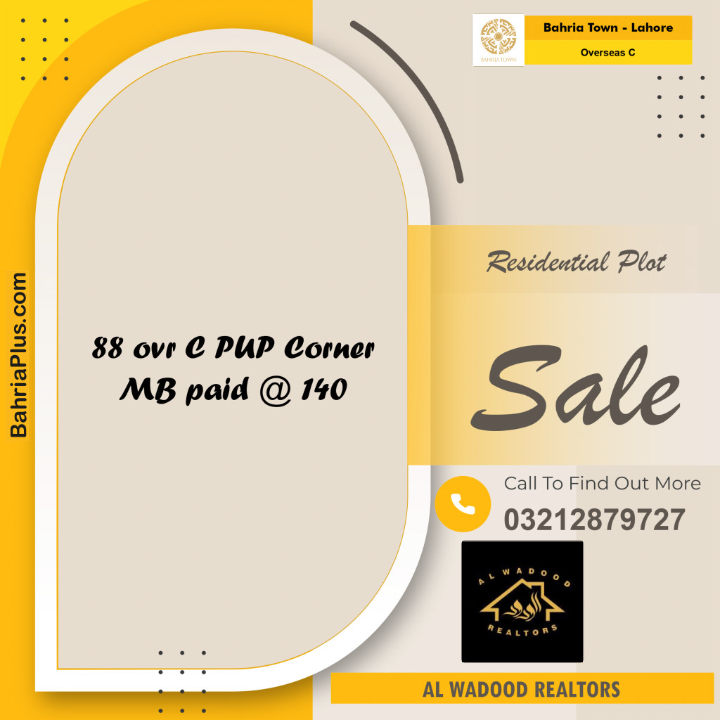10 Marla Residential Plot for Sale in Overseas C - Bahria Town, Lahore - (BP-203269)